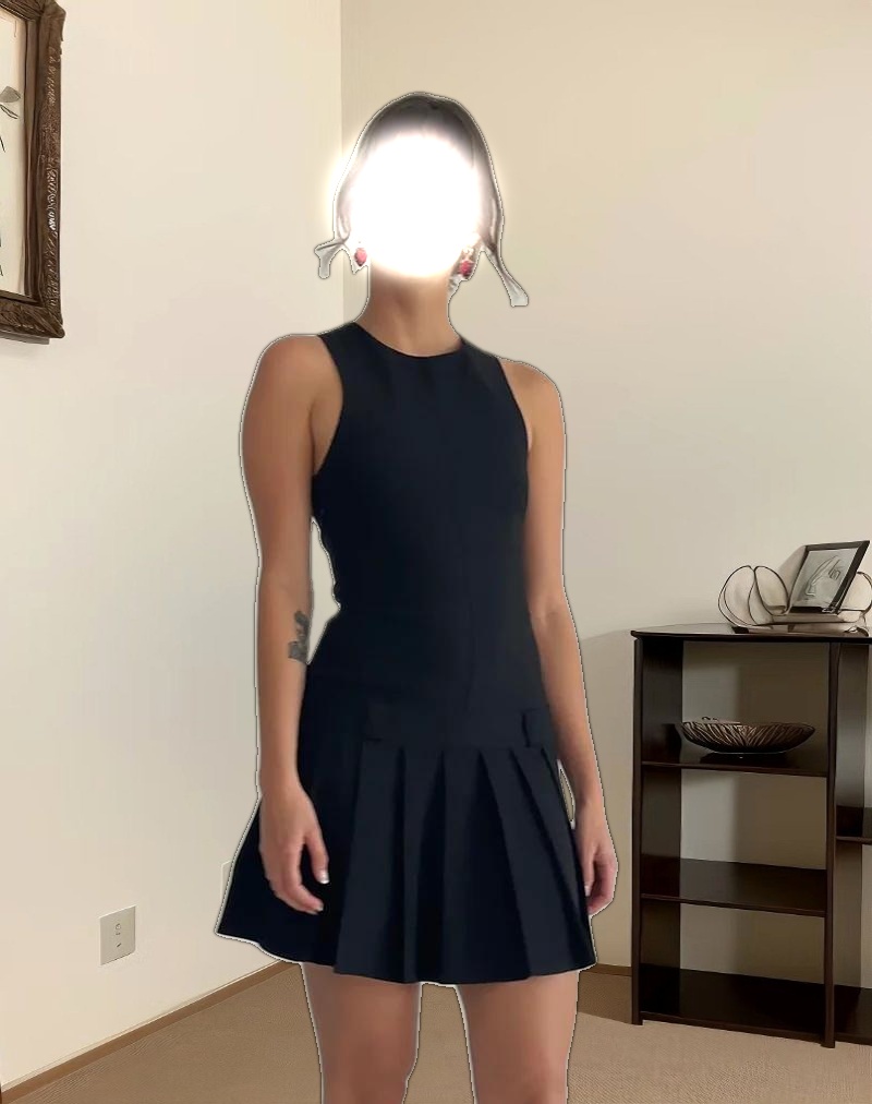 Ayosa Backless Mini Dress in Black