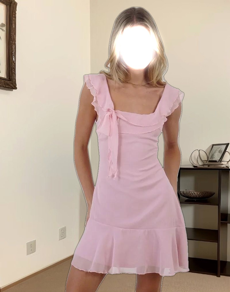 Binita Mini Dress in Chiffon Peony