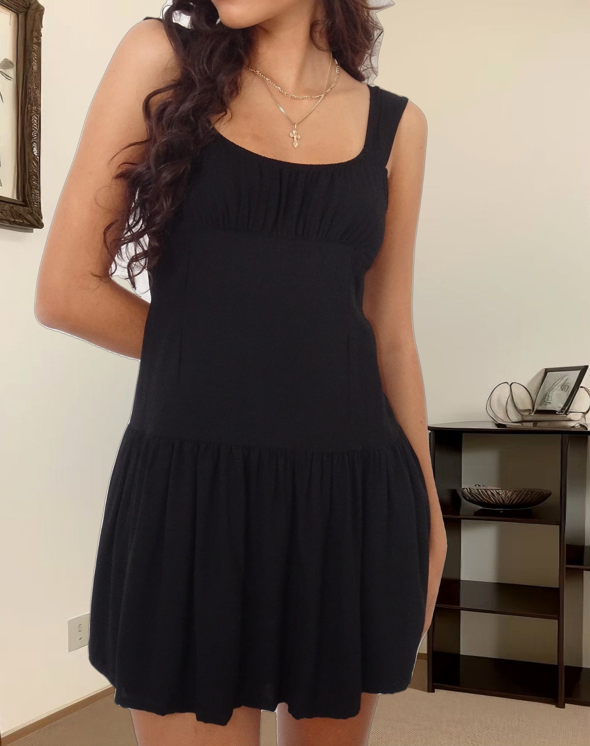 Nihao Mini Dress in Black