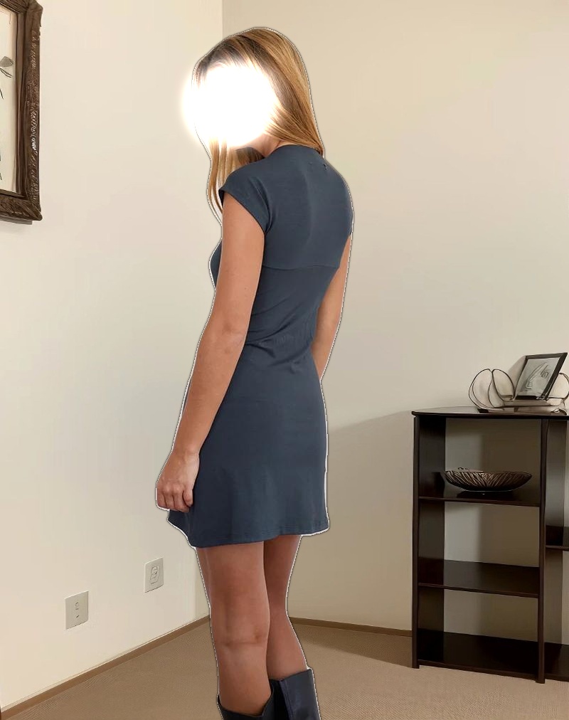 Keitha Mini Dress in Jersey Ocean Storm