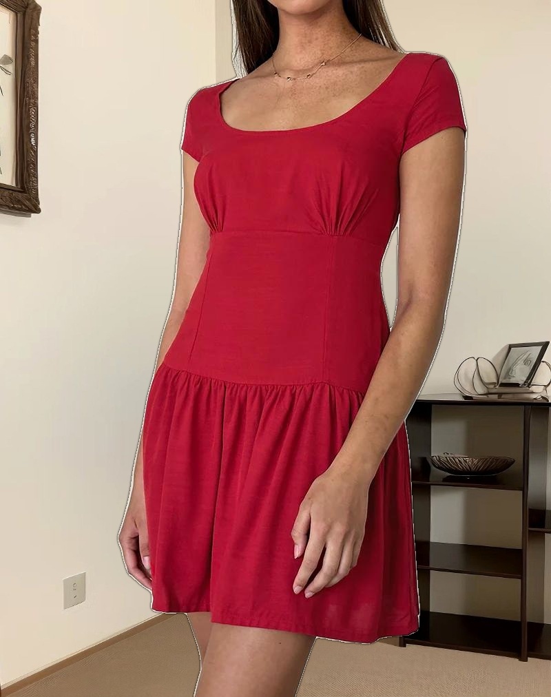 Ohayo Mini Dress in Adrenaline Red