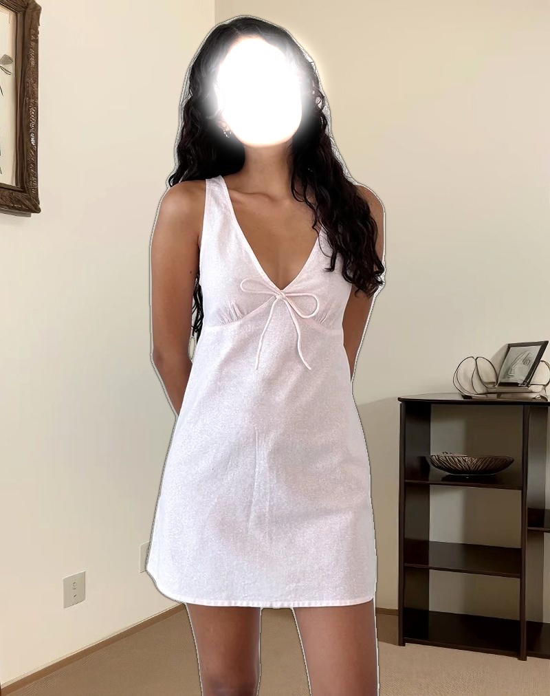 Asatari Tie Front Dress in Light Pink