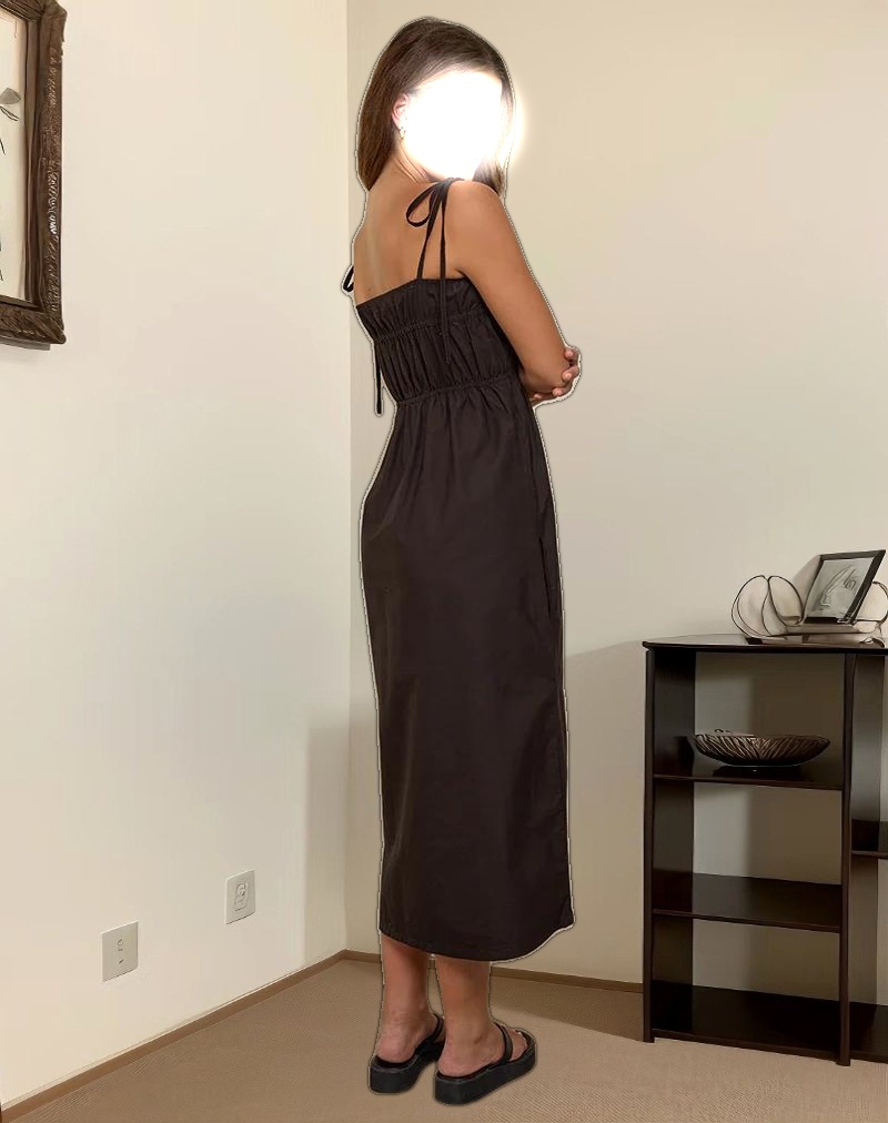 Haruko Midi Dress in Bitter Chocolate