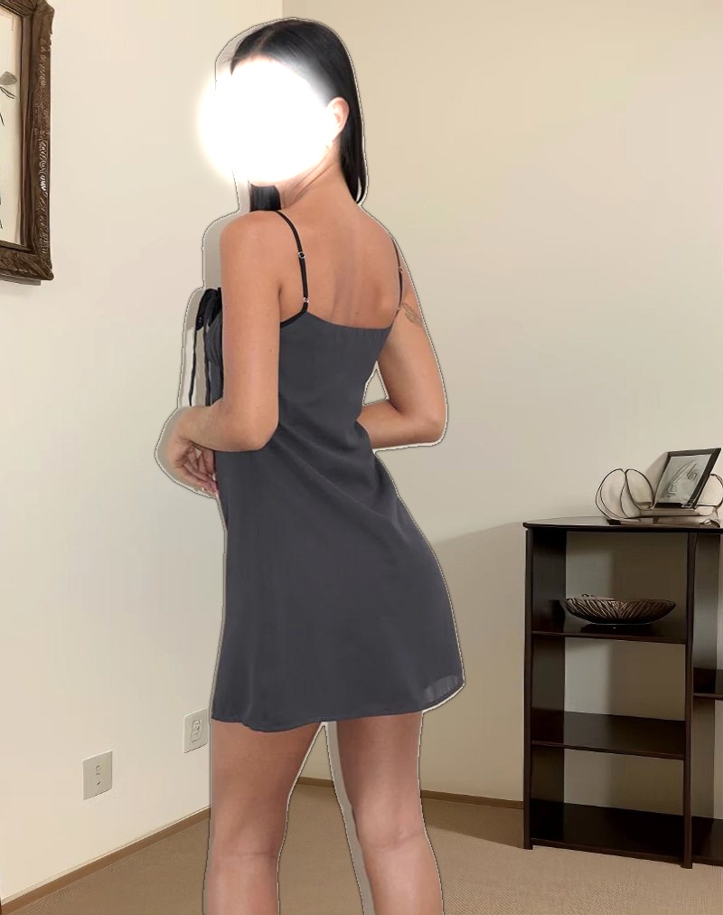 Martina Mini Dress in Chiffon Slate