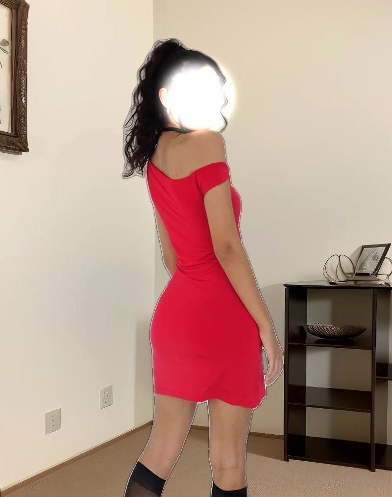 Leona Twist Sleeve Mini Dress in Red