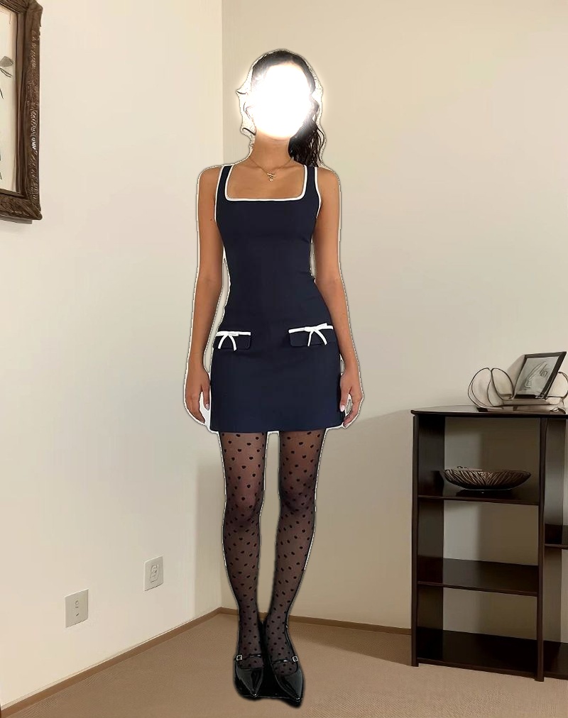 Gabija Tailored Mini Dress in Navy