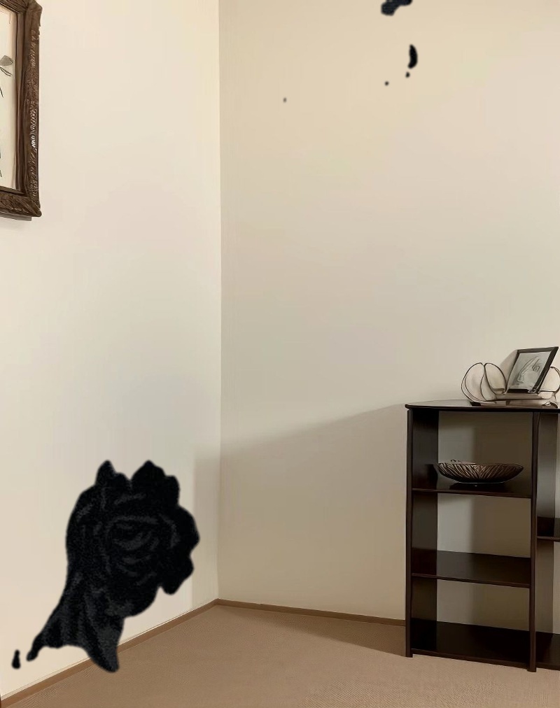 Saga Midi Dress in Rose Flock Black