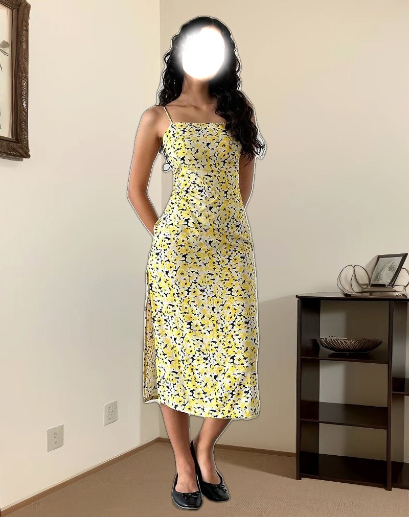 Nosita Midi Dress in Sunflower Pop Yellow