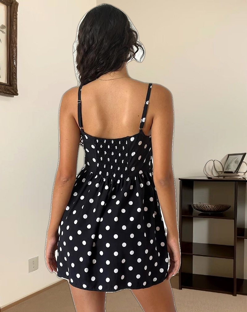 Ramana Mini Dress in 80s Polka Black