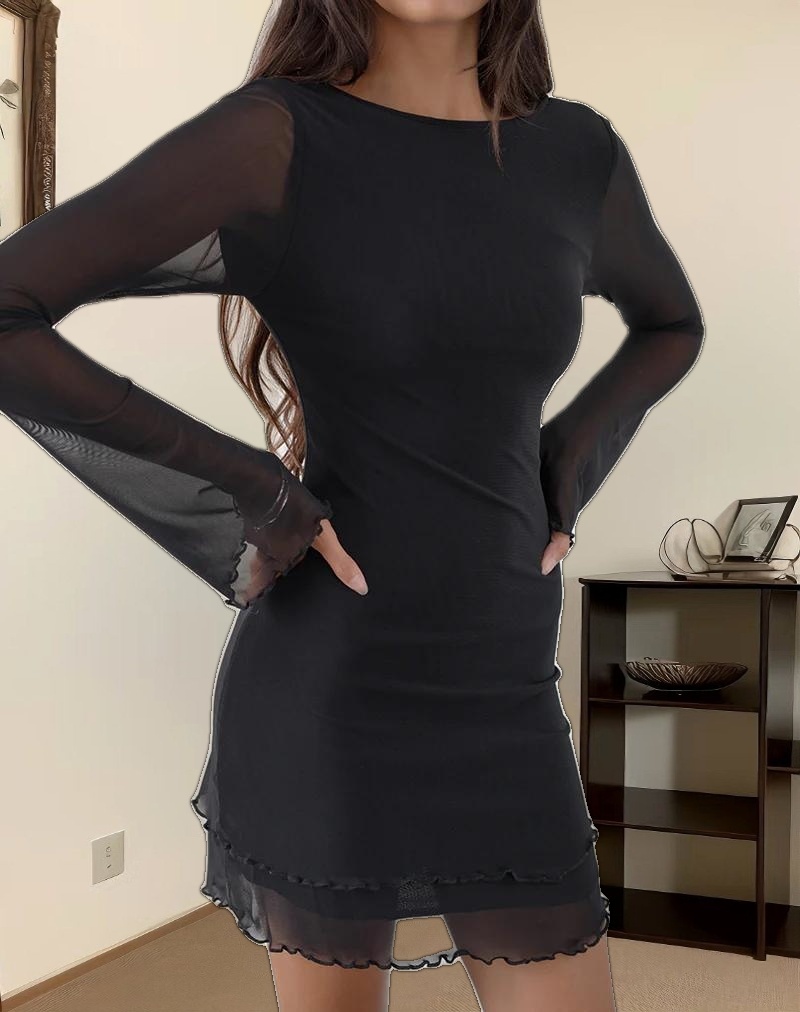 Dazn Backless Mini Dress in Black