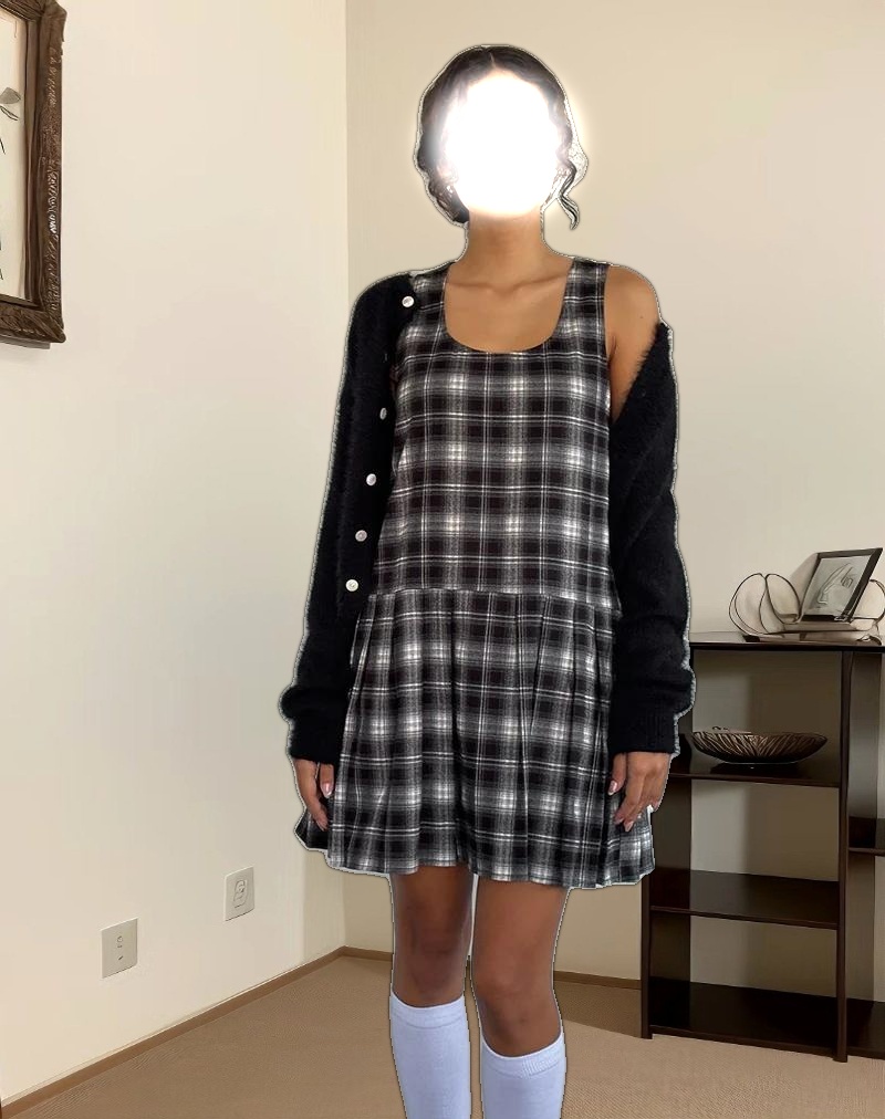 Namaya Mini Dress in Black White Check