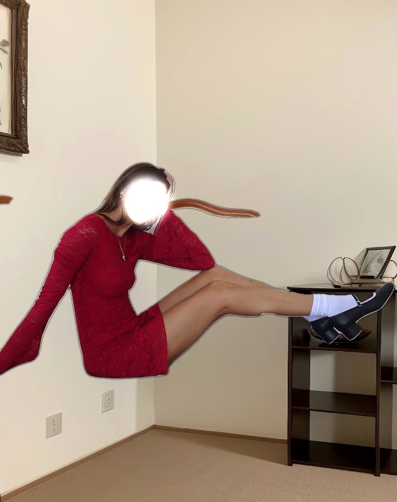 Sevila Long Sleeve Mini Dress in Deep Red Lace