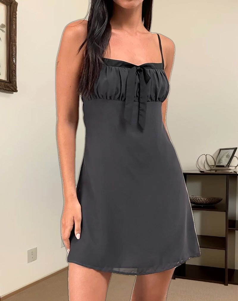 Martina Mini Dress in Chiffon Slate