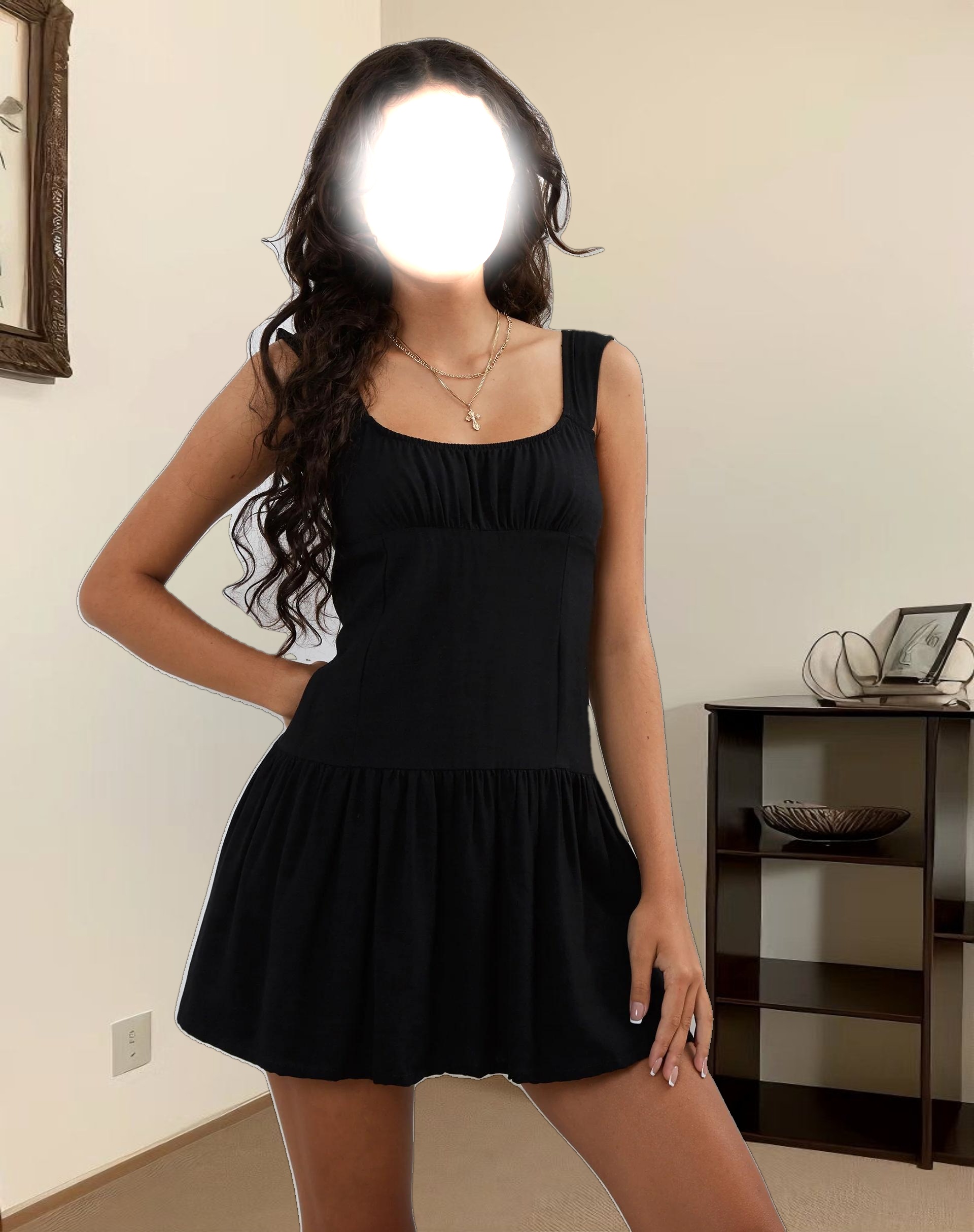 Nihao Mini Dress in Black