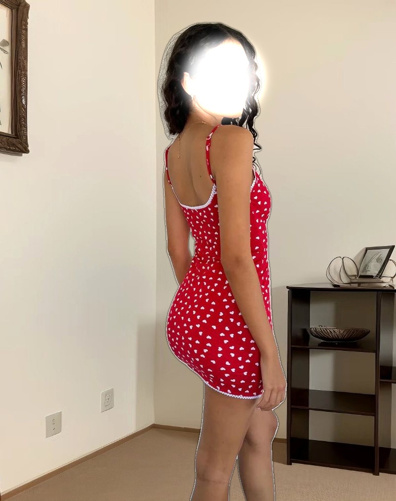 Riniki Bodycon Mini Dress in Heart Red