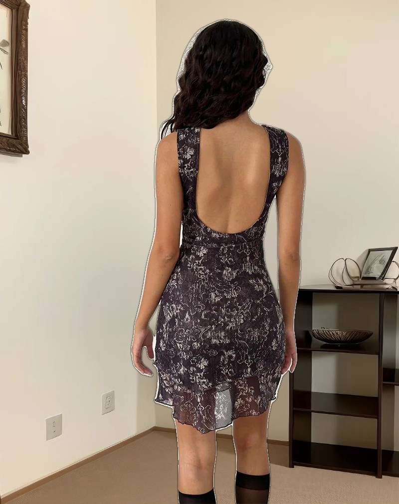 Renata Mini Dress Botanical Brown