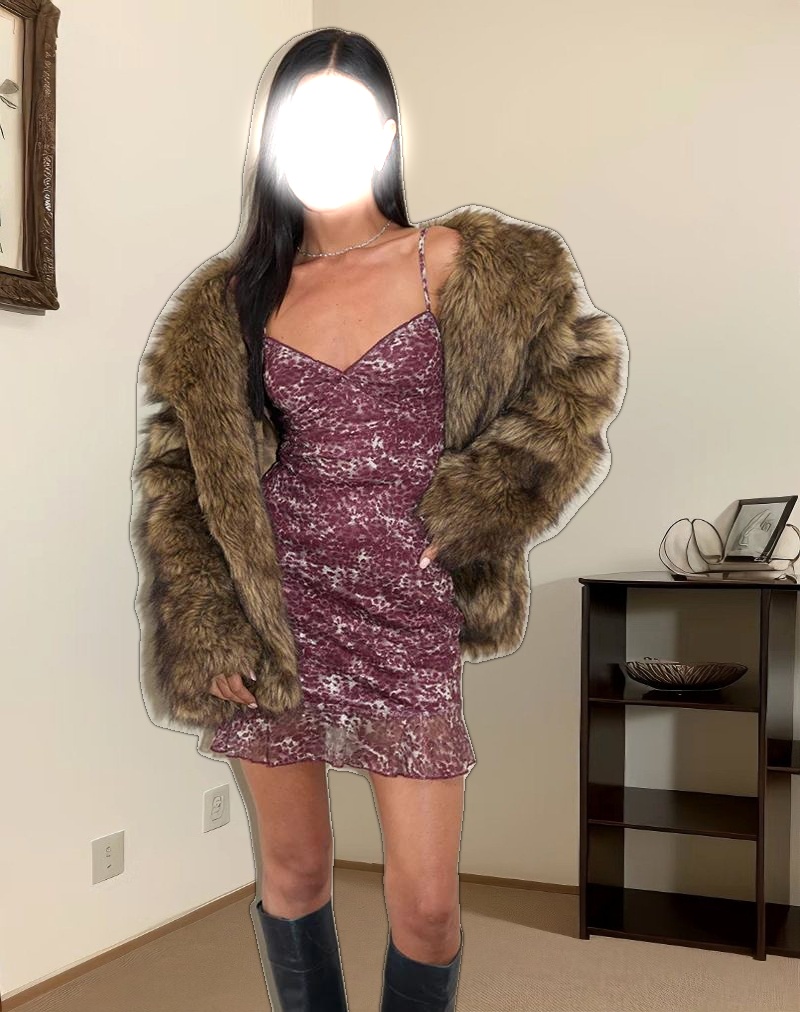 Micaya Mini Dress in Abstract Leo Spot