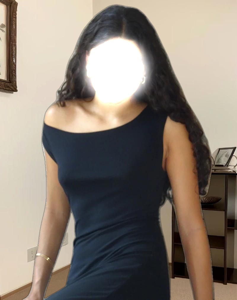 Ardita Asymmetrical Rib Knit Maxi Dress in Black