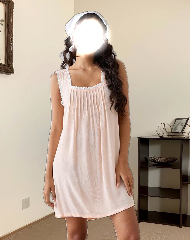 Musta Sleeveless Mini Dress in Scallop Shell