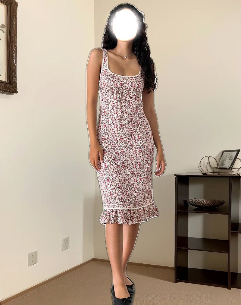 Bila Midi Dress in Pretty Ditsy