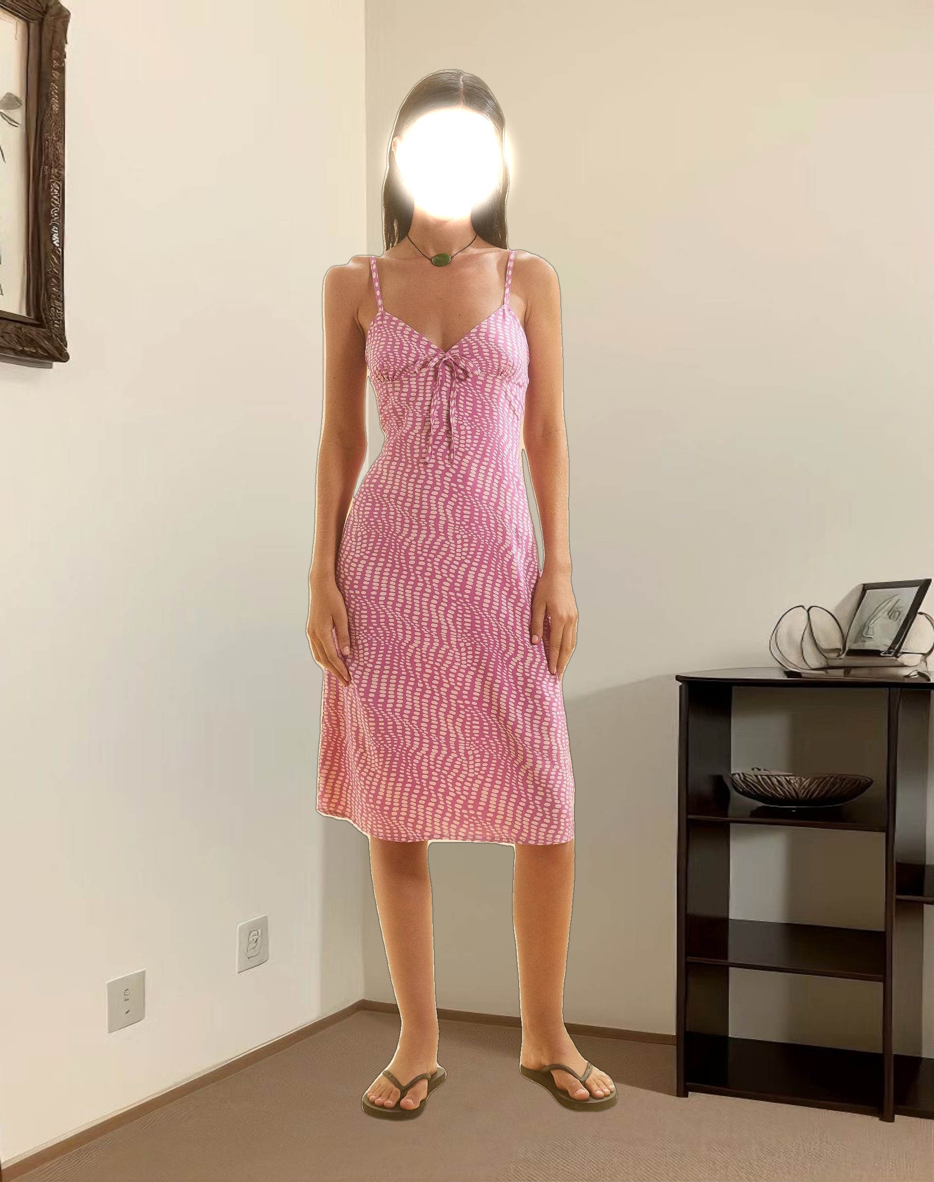 Ronsha Midi Dress in Wavy Polka Purple