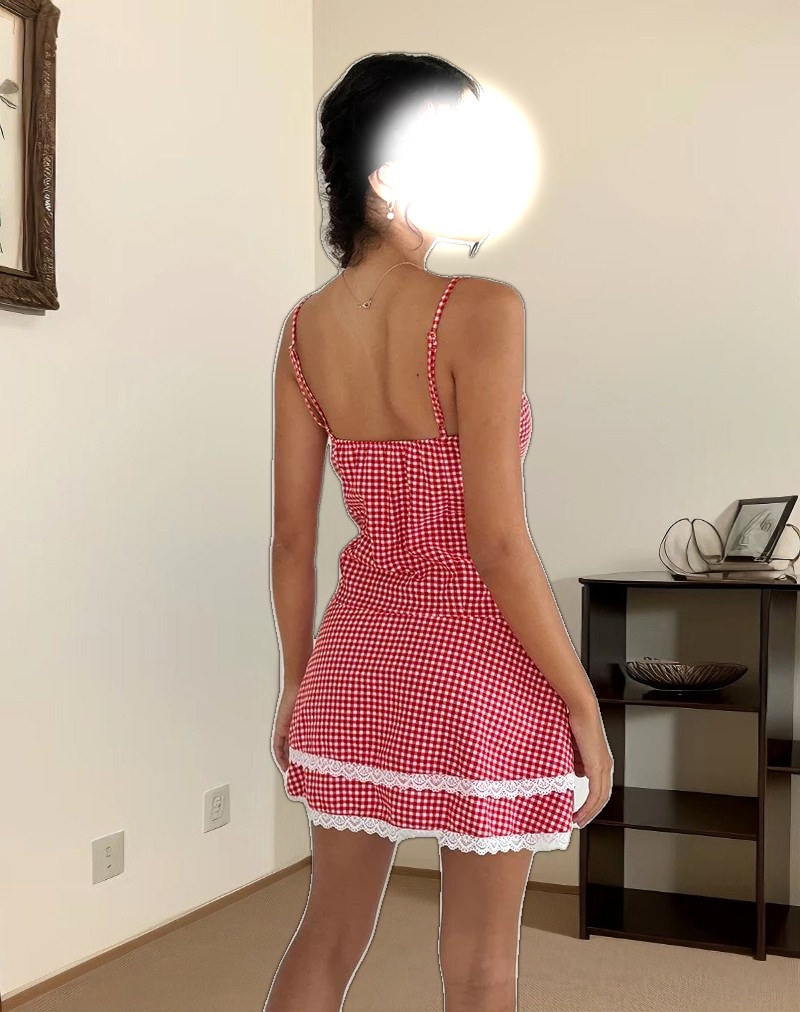 Flossie Mini Dress in Red Gingham