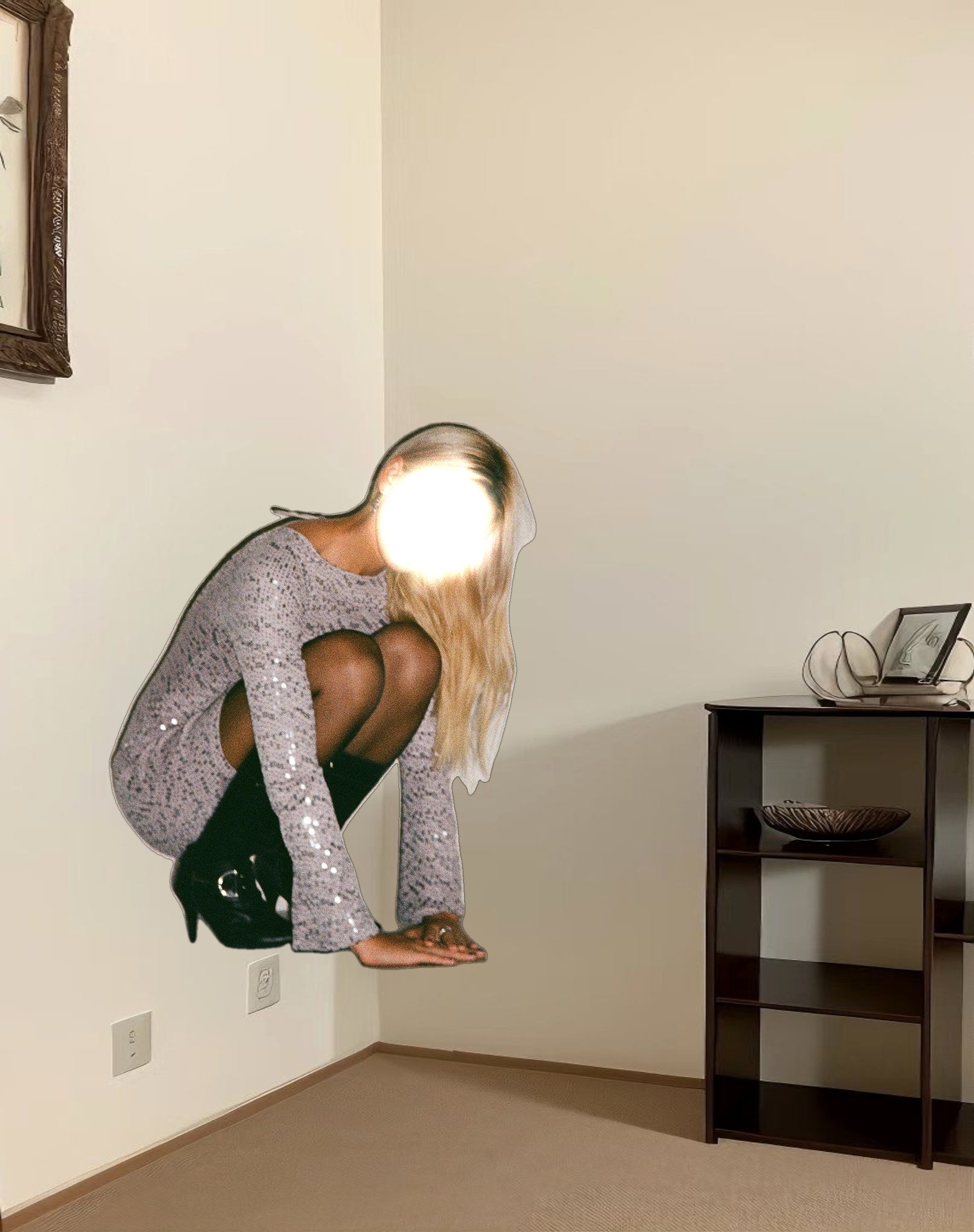 Kimberly Open Back Mini Dress in Silver Sequin