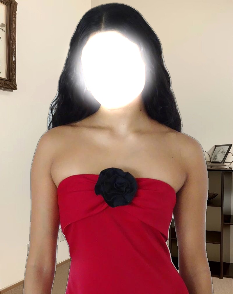 Ninivala Dress in Red with Black Rosette