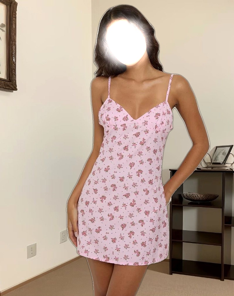 Tasuya Mini Dress in Floral Romance Pink