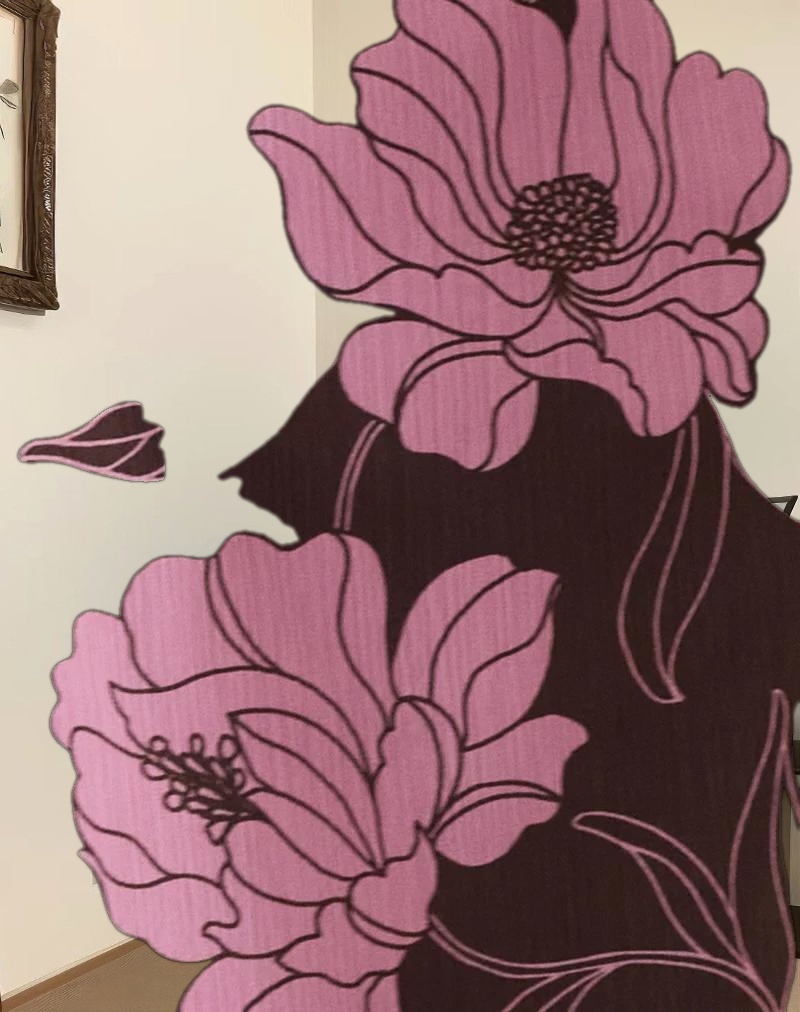 Rujira Cowl Midi Dress in Flare Floral Pink Brown