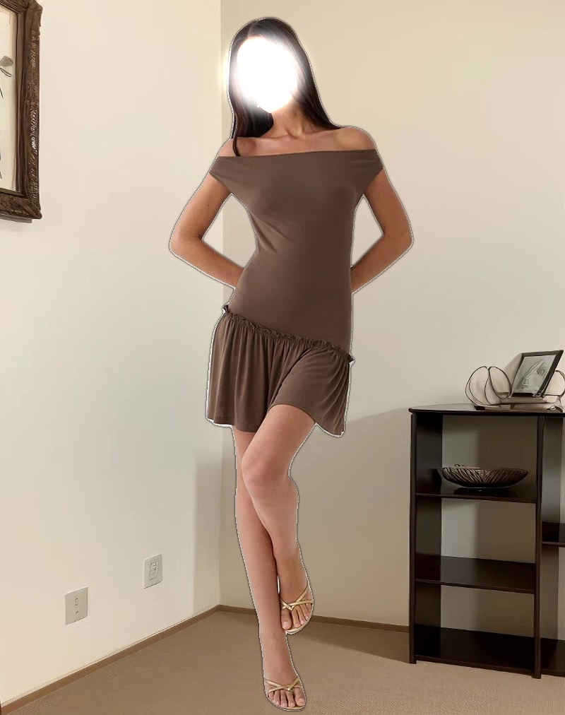 Ciro Mini Dress in Chocolate