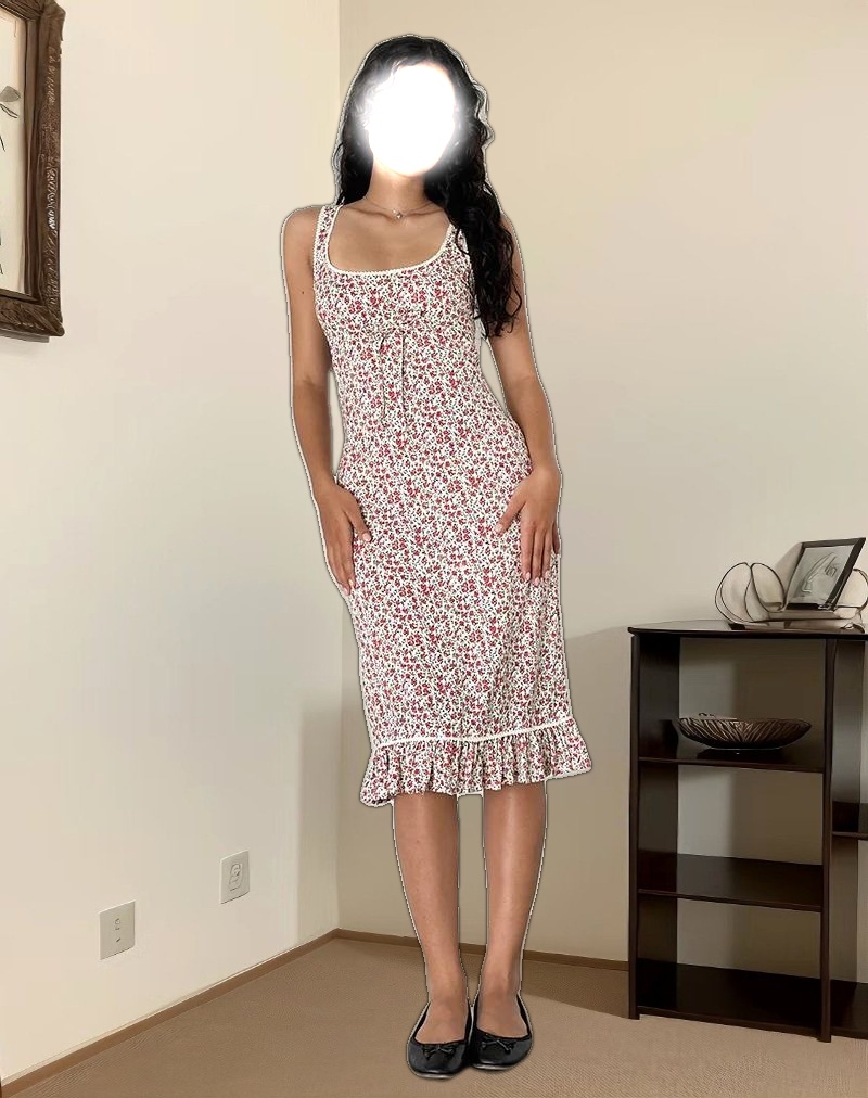 Bila Midi Dress in Pretty Ditsy