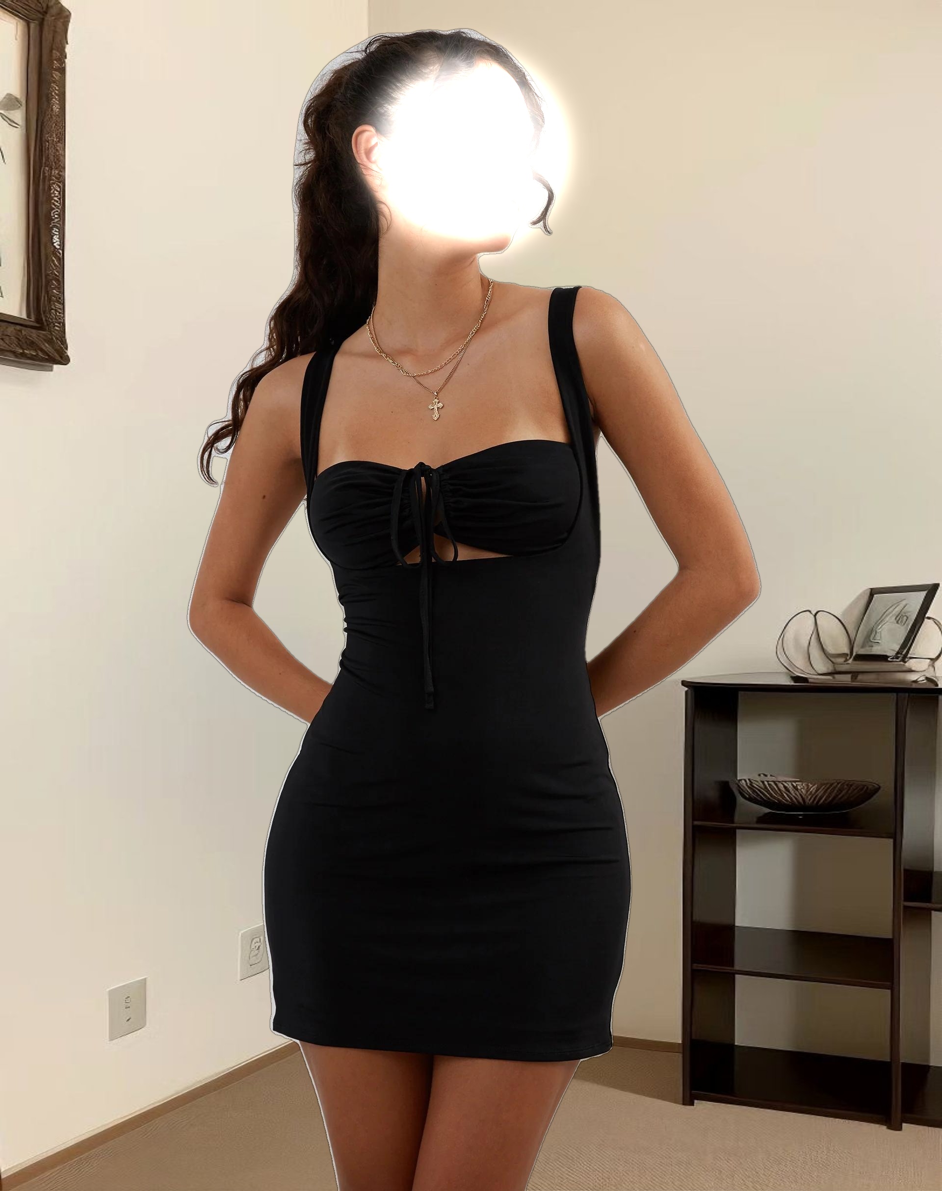 Shadi Mini Dress in Black