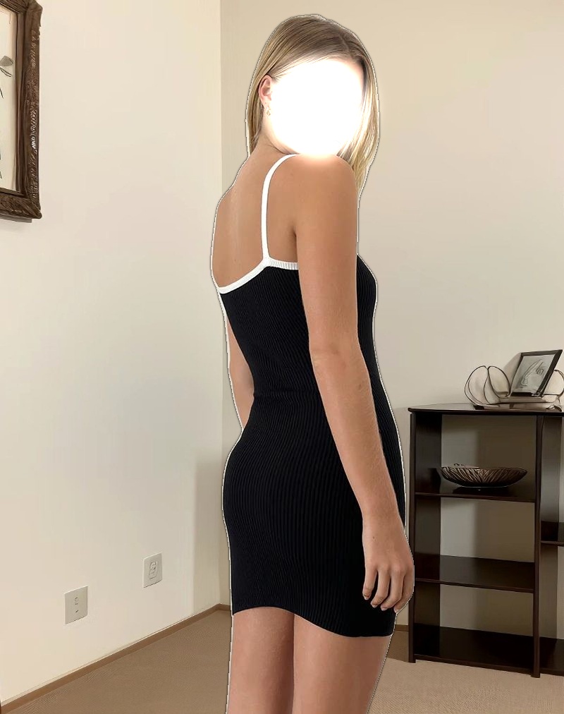 Acilla Knitted Mini Dress in Black