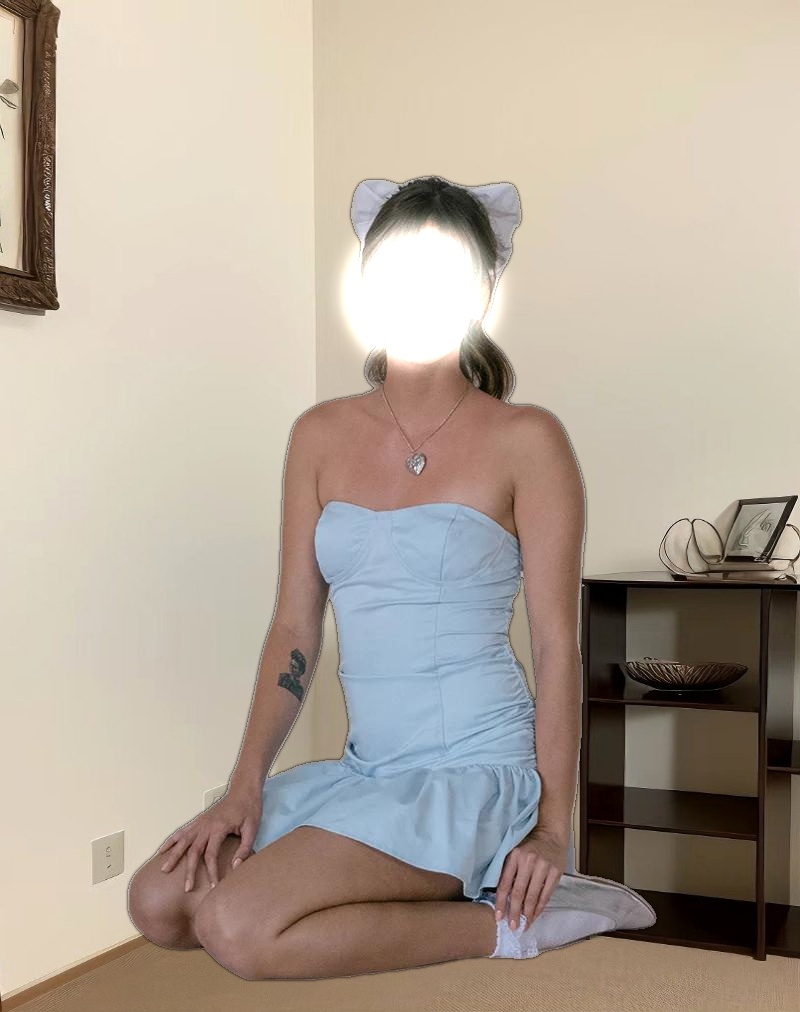 Okapi Mini Dress in Powder Blue