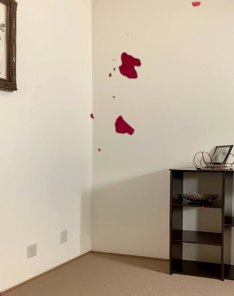 Lashka Mini Dress in Red Grunge Floral Flock