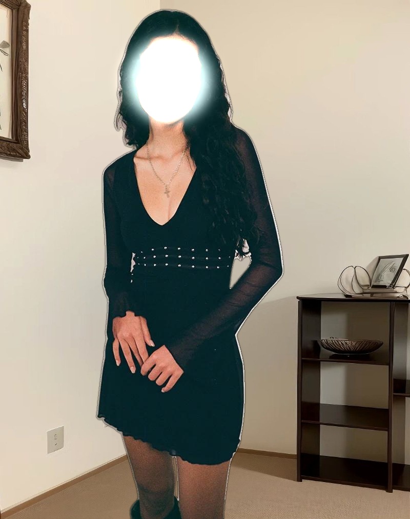 Xaviera Plunge Dress in Black