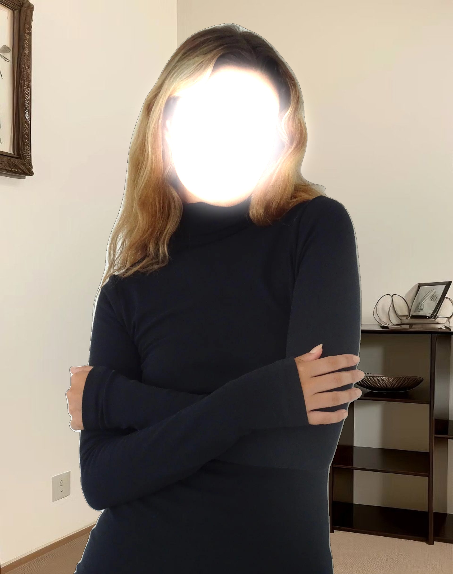 Yrion Turtle Neck  Bodycon Mini Dress in Black