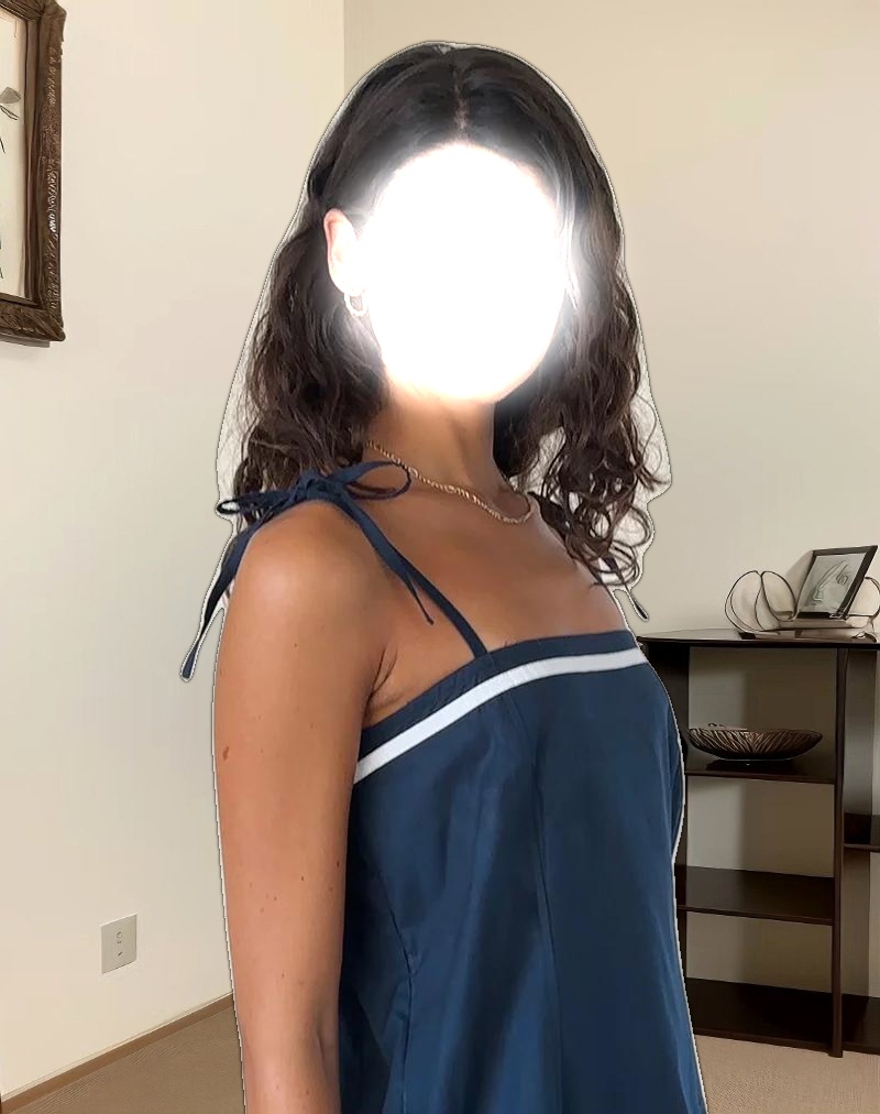 Rodha Cami Mini Dress in Poplin Navy