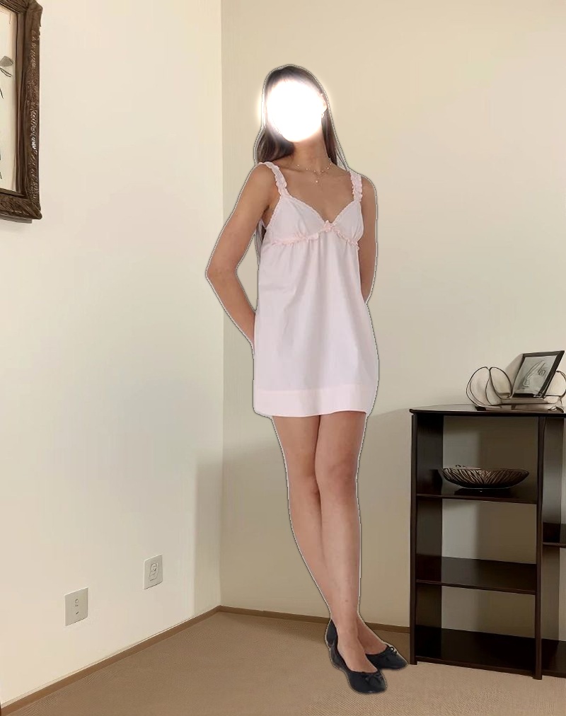 Melda Tea Mini Dress in Poplin Light Pink