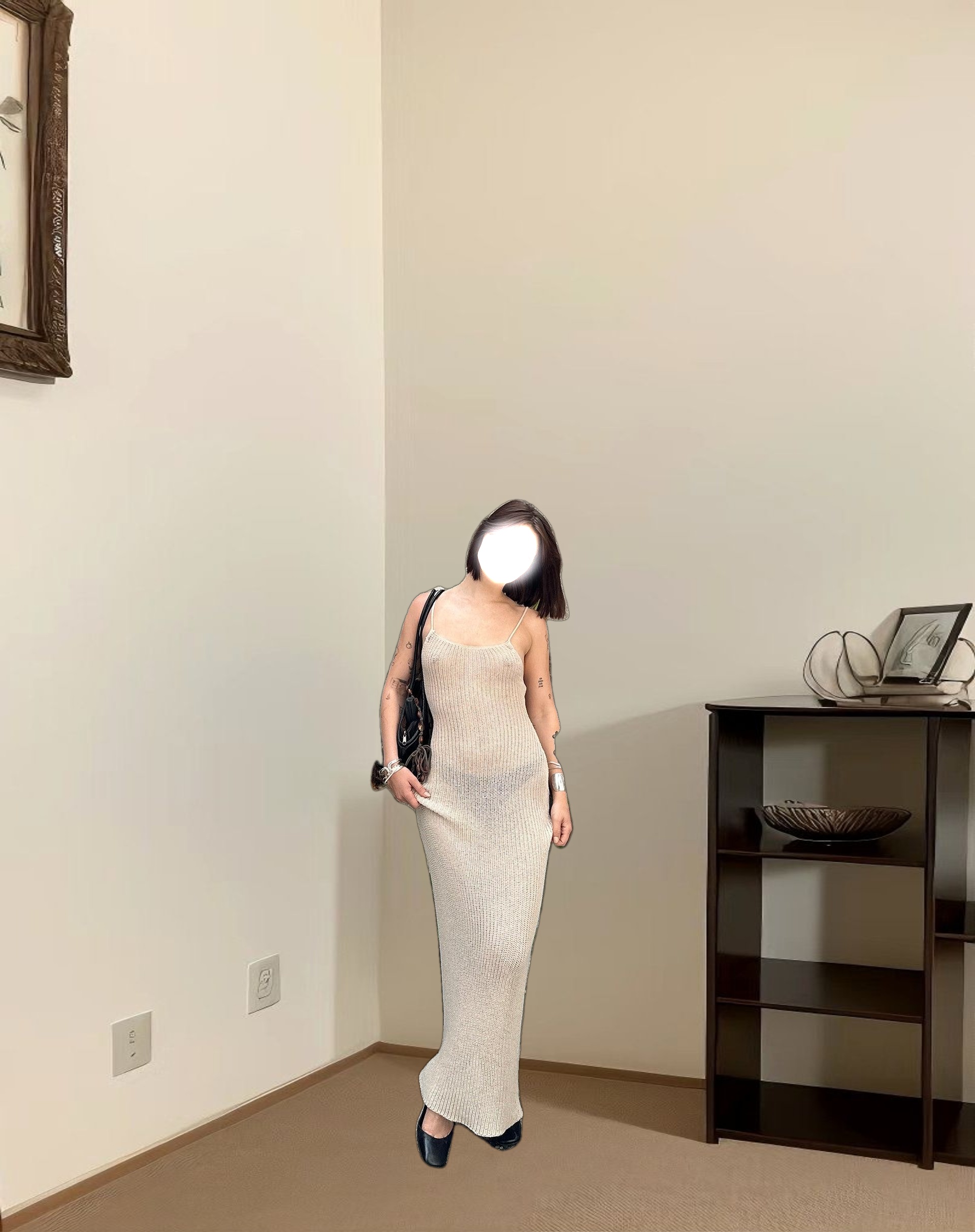 Norila Knitted Maxi Dress in Neutral