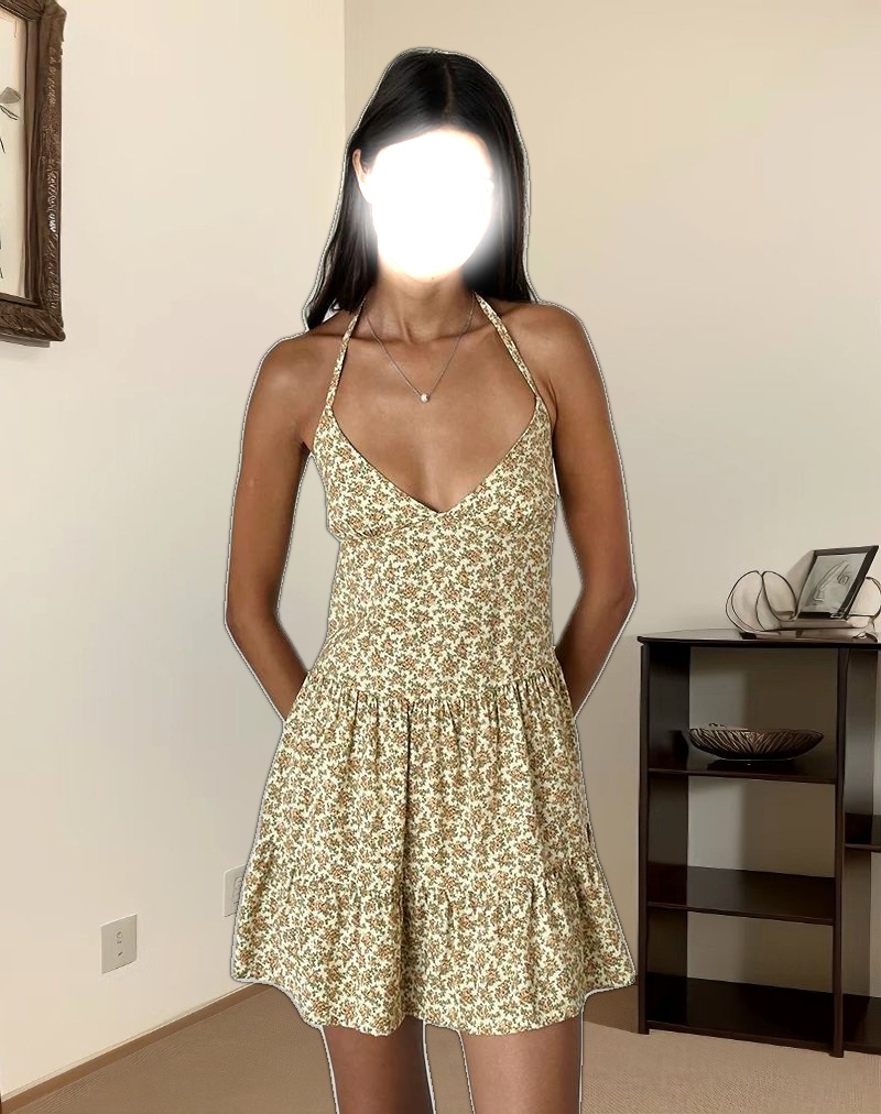 Siskana Mini Dress in Washed Ditsy