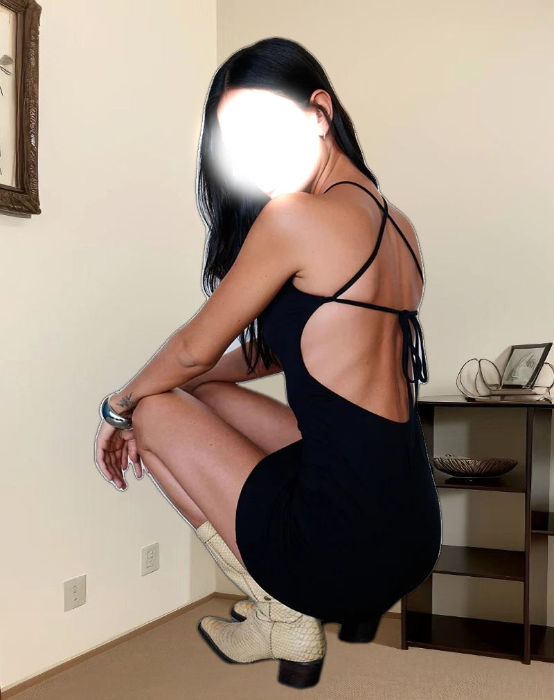 Yorozu Tie Back Mini Dress in Black