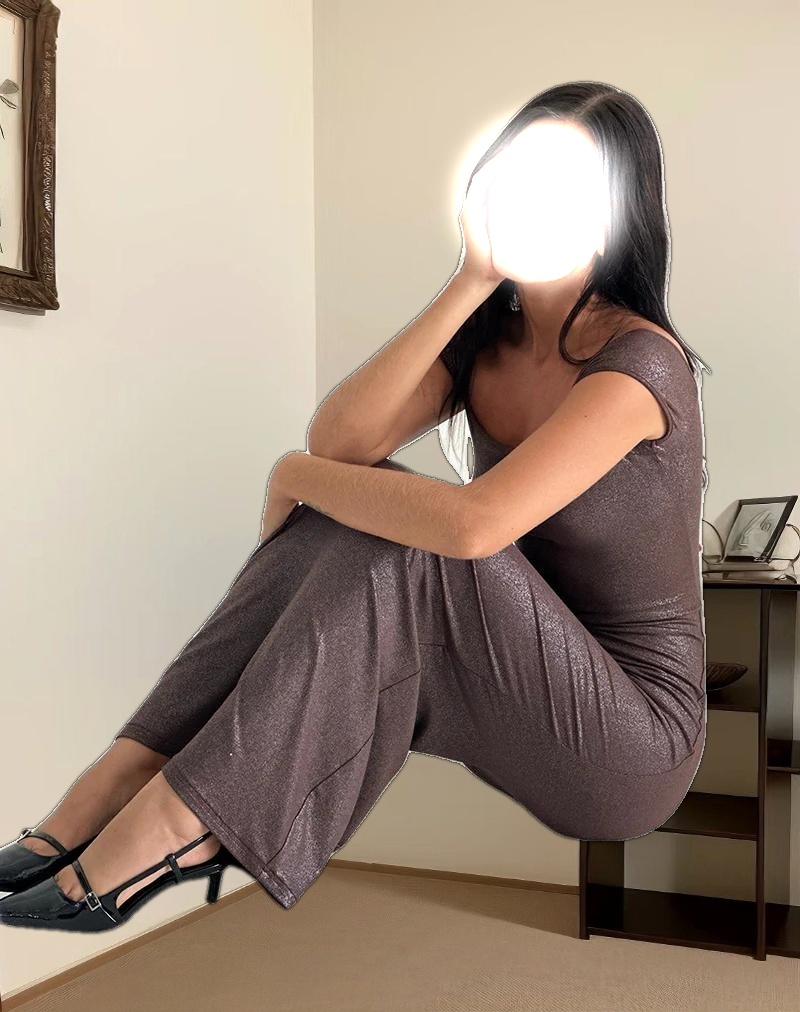 Jolita Maxi Dress in Brown Shimmer