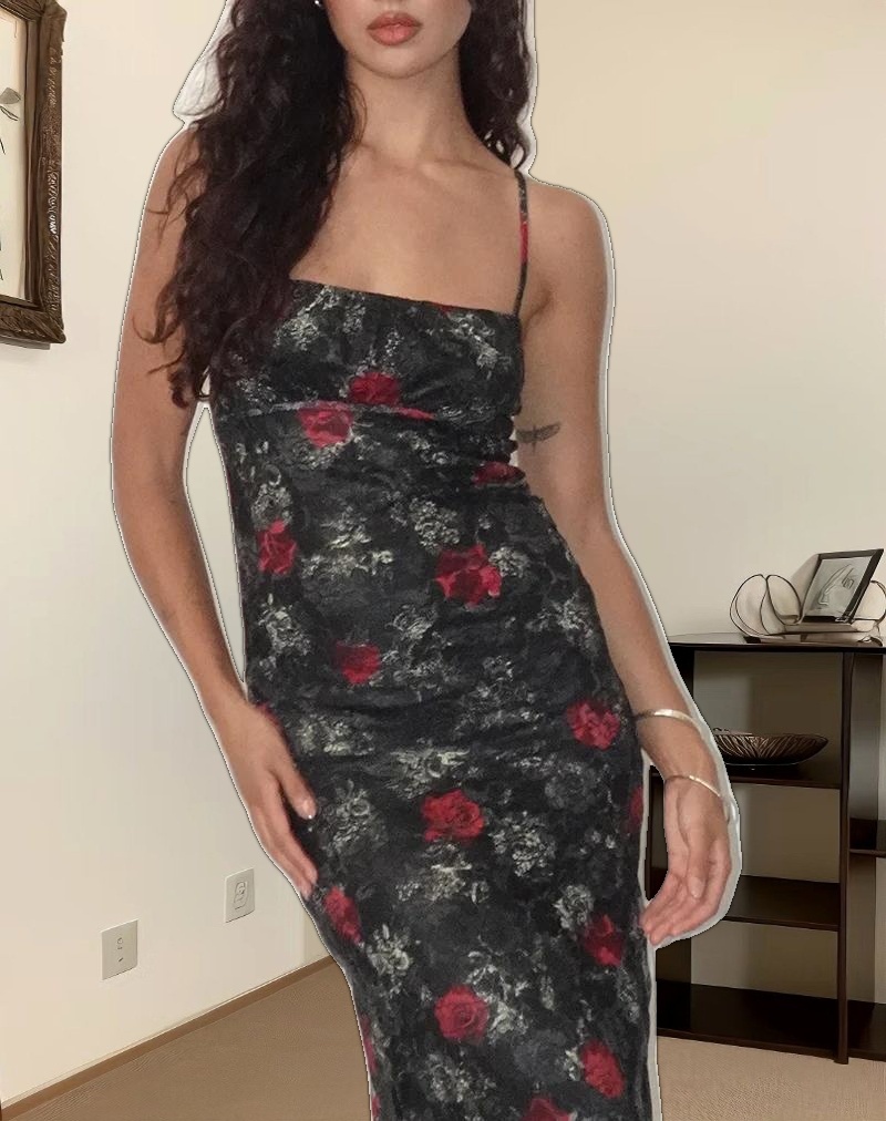 Darsih Maxi Dress in Lace Midnight Bloom