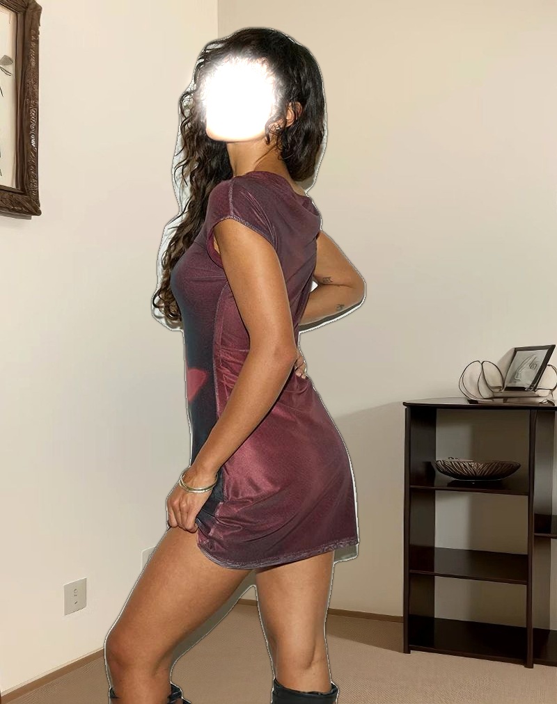 Sayu Mini Dress in Digi Flower Red