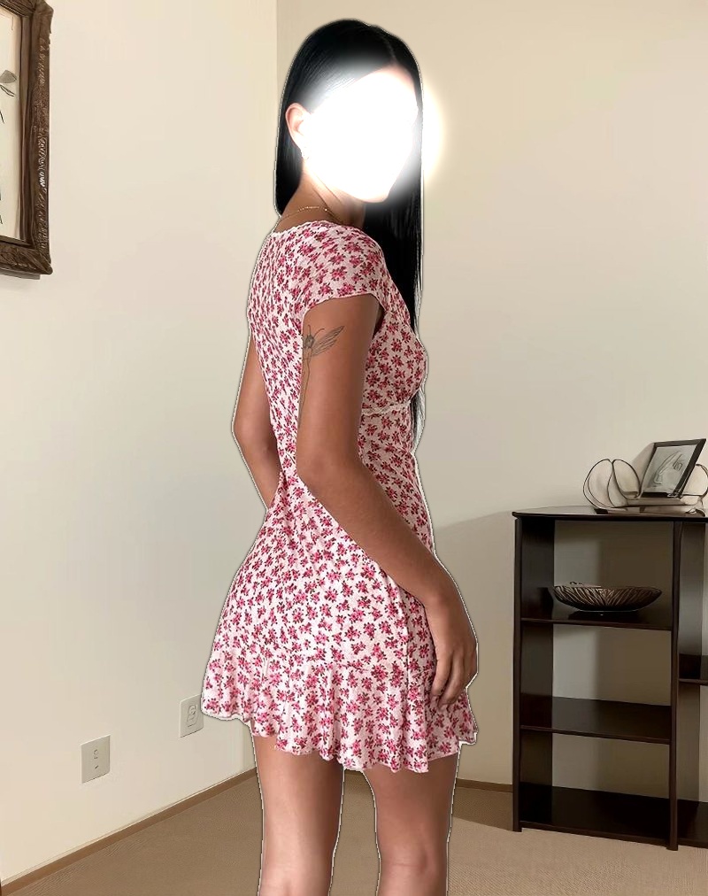 Ginevra Dress in Gardenia Romantic with Lace Trim