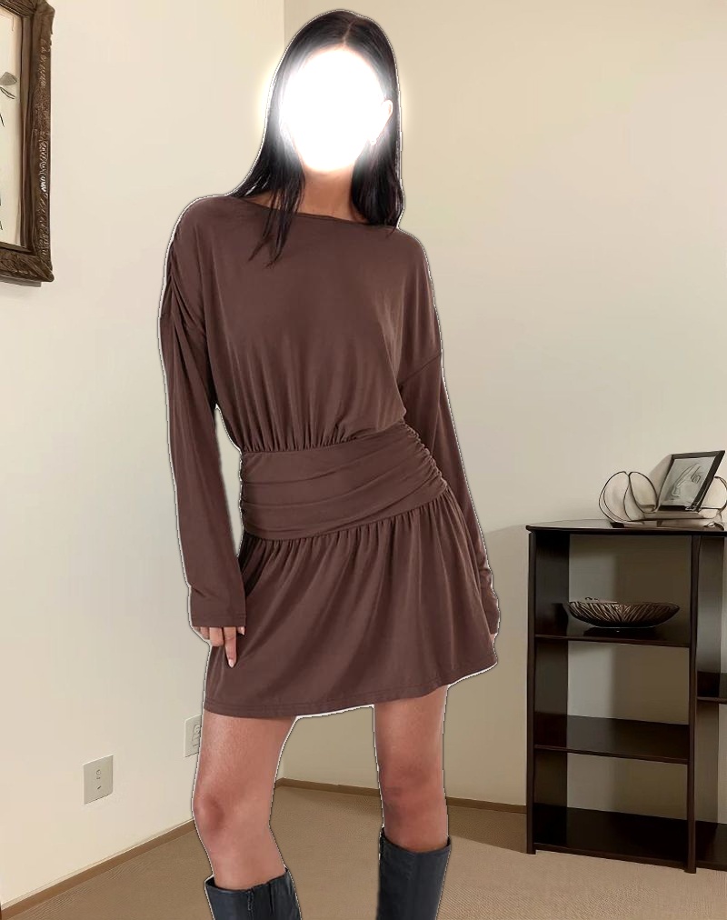 Sanuli Mini Dress In Bitter Chocolate