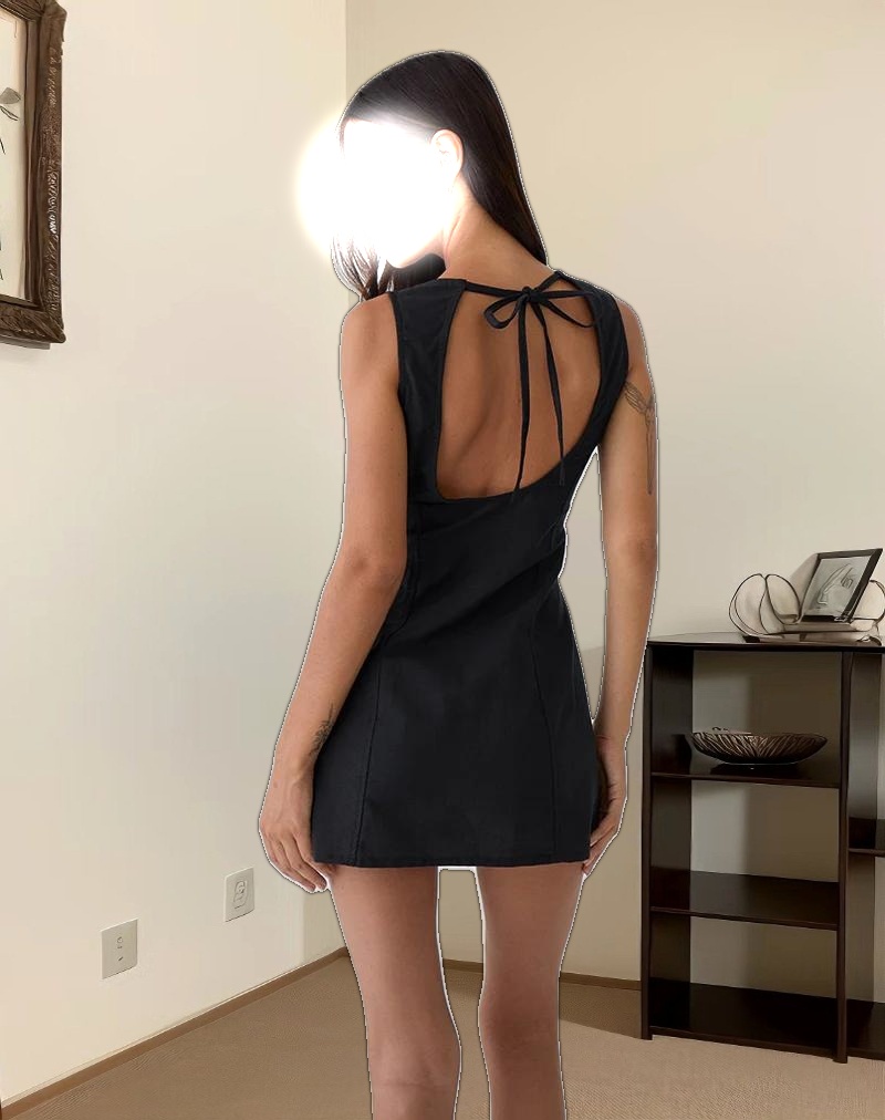 Ayana Backless Mini Dress in Black