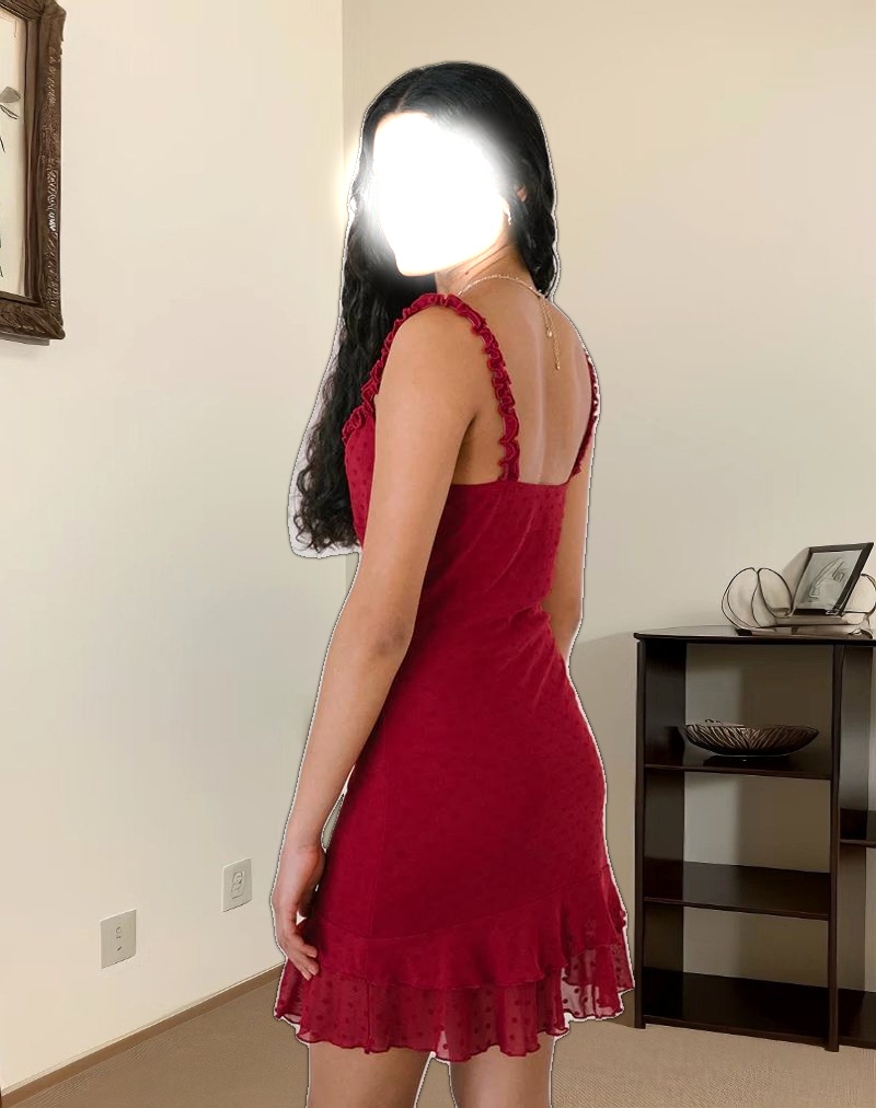 Bestari Mini Dress in Basic Polka Cherry